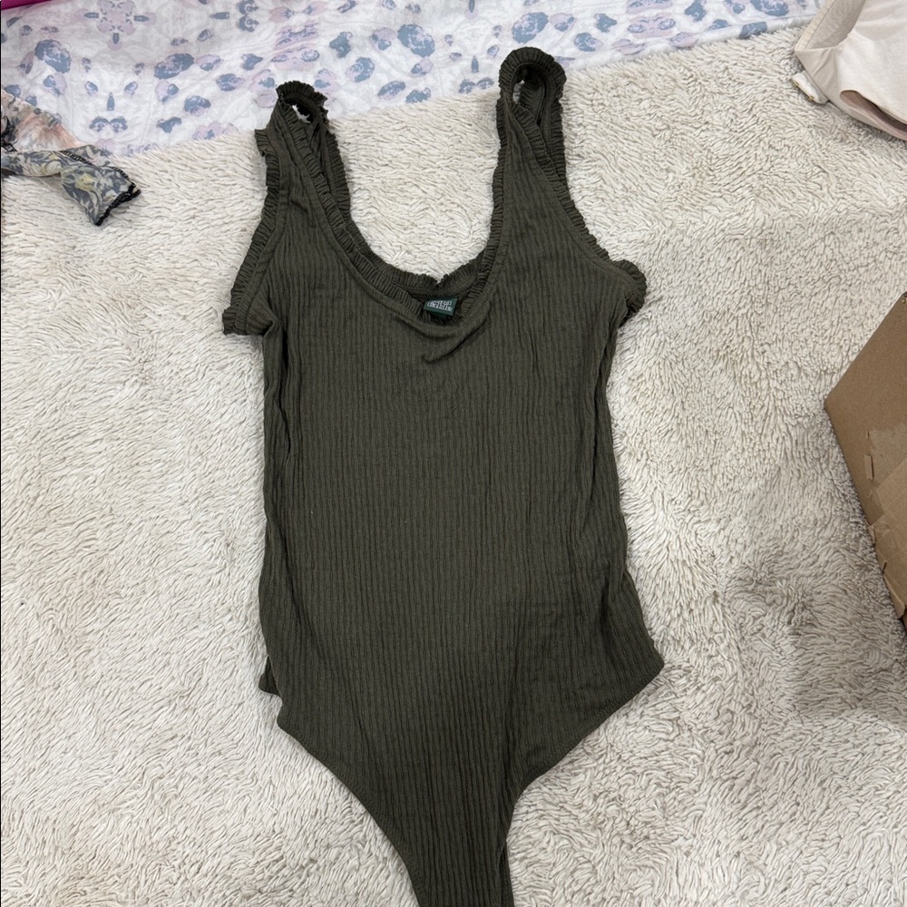 Wild Fable Textured Olive body suit